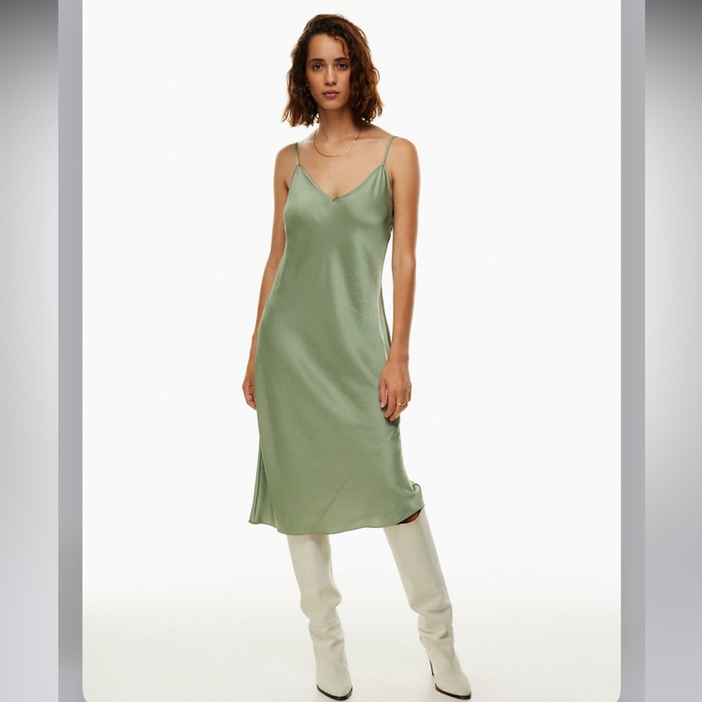Aritzia Wilfred Only Satin Midi Slip Dress